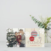 Joyeux Noel Chevronクリスマスデコールモダン写真 シーズンカード (スタンド正面)