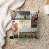 Joyeux Noel Christmas フランスの Four Photo Collage クッション (ブランケット)