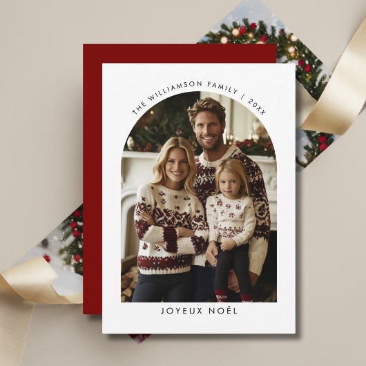 Joyeux Noel Christmas フランスの Greetings Arch Photo シーズンカード