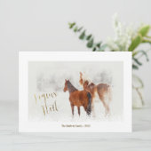 Joyeux Noel Christmas ミニマル Holiday Photo Card (スタンド正面)