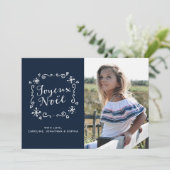 Joyeux Noel Christmas Photo Water color雪片 シーズンカード (スタンド正面)