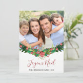 Joyeux Noel Cristam Garland Scriptフォトカード シーズンカード (スタンド正面)