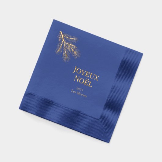 Joyeux Noel - delicate pine branches  箔ナプキン (左)