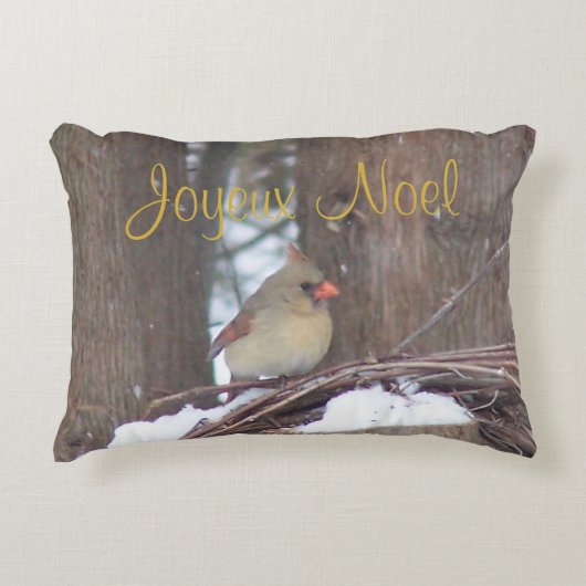 Joyeux Noel Designerバードピロー アクセントクッション (正面)