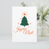 Joyeux Noël en rouge : sapin classique et joyeux カード (スタンド正面)