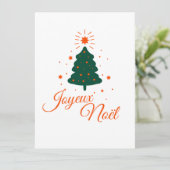 Joyeux Noël en rouge : sapin classique et joyeux シーズンカード (スタンド正面)