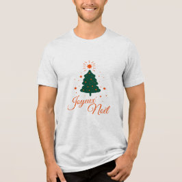 Joyeux Noël en rouge : sapin classique et joyeux トライブレンドＴシャツ