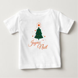 Joyeux Noël en rouge : sapin classique et joyeux ベビーTシャツ