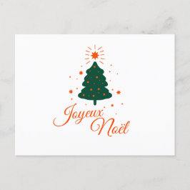 Joyeux Noël en rouge : sapin classique et joyeux ポストカード