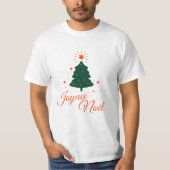 Joyeux Noël en rouge : sapin classique et joyeux Tシャツ (正面)