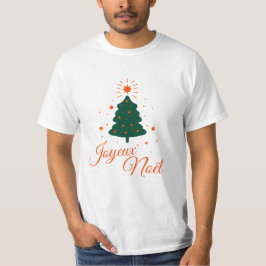 Joyeux Noël en rouge : sapin classique et joyeux Tシャツ