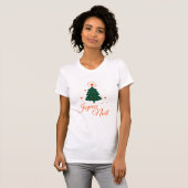 Joyeux Noël en rouge : sapin classique et joyeux Tシャツ (正面フル)