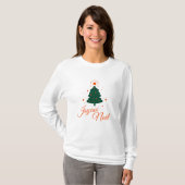 Joyeux Noël en rouge : sapin classique et joyeux Tシャツ (正面フル)