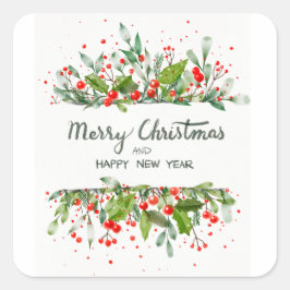 JOYEUX NOËL ET BONNE ANNÉE スクエアシール