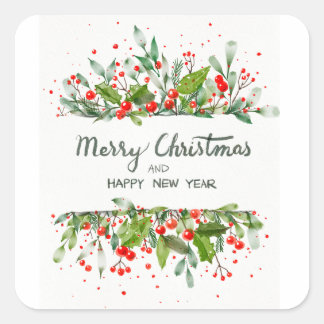 JOYEUX NOËL ET BONNE ANNÉE スクエアシール