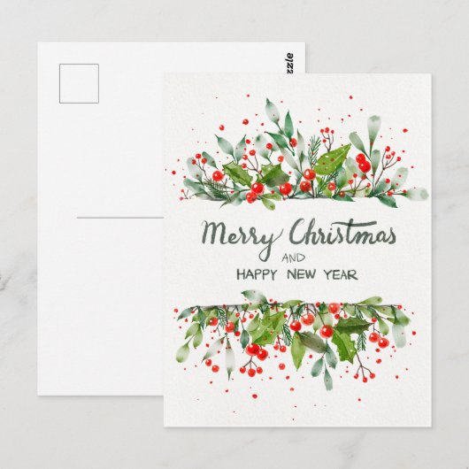 JOYEUX NOËL ET BONNE ANNÉE ポストカード (正面/裏面)