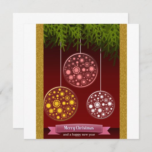 JOYEUX NOËL ET BONNE ANNÉE 招待状 (正面/裏面)