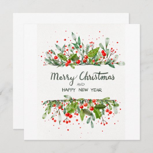 JOYEUX NOËL ET BONNE ANNÉE 招待状 (正面/裏面)