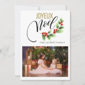 Joyeux Noel Holly写真パーソナライズされた |クリスマス (正面)