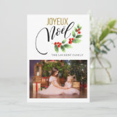 Joyeux Noel Holly写真パーソナライズされた |クリスマス (スタンド正面)