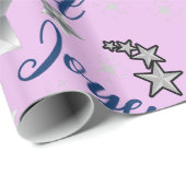 Joyeux Noel in Pink, Silver & Blue – クリスマス ラッピングペーパー (ロールコーナー)