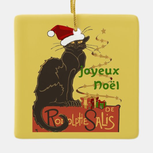 Joyeux Noel Le Chat Noir クリスマスパロディ セラミックオーナメント (正面)