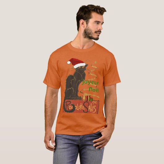Joyeux Noel Le Chat Noir Christmas Spoof Tシャツ (正面フル)