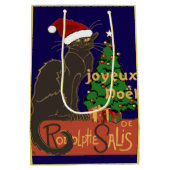 Joyeux Noel Le Chat Noir Spoof With Yule Tree ミディアムペーパーバッグ (裏面)