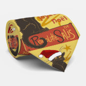 Joyeux Noel Le Chat Noir With Stylized Golden Tree ネクタイ (ロール)