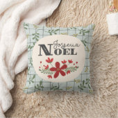 Joyeux Noel Leafy Pattern and Christmas クッション (ブランケット)
