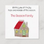 Joyeux Noël Maison en pain d'épices Carte de ferme エンクロージャーカード (裏面)