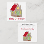 Joyeux Noël Maison en pain d'épices Carte de ferme エンクロージャーカード (正面/裏面)
