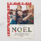 Joyeux Noel Merry Christmas Happy New Year Photo シーズンカード (正面/裏面)