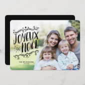 Joyeux Noel Merry Christmas Holidayフォトカード シーズンカード (正面/裏面)