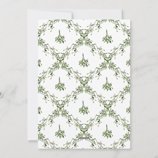 Joyeux Noel Mistletoeレッドボウファミリーフォト シーズンカード (裏面)