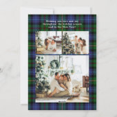 Joyeux Noel Multi Photo Green Plaid Holiday Card シーズンカード (裏面)