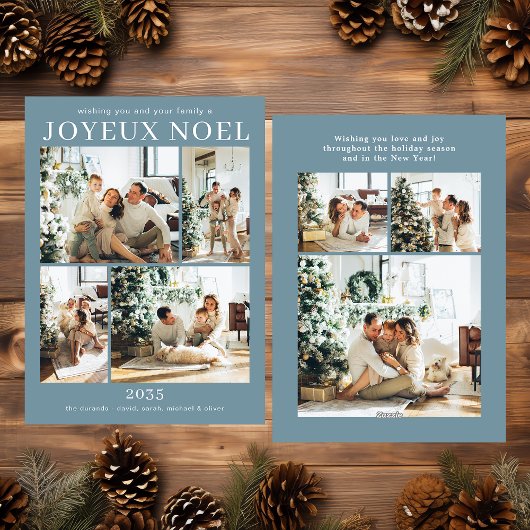 Joyeux Noel Multi Photo Holiday Card シーズンカード