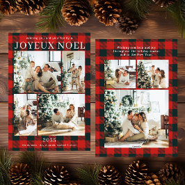 Joyeux Noel Multi Photo Red Buffalo Plaid シーズンカード