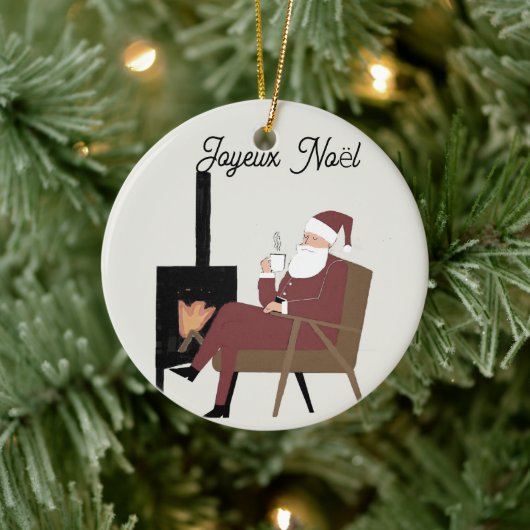 Joyeux Noël Père Noël セラミックオーナメント (ツリー)
