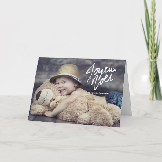 Joyeux Noel photo de vacances voeux カード (正面)
