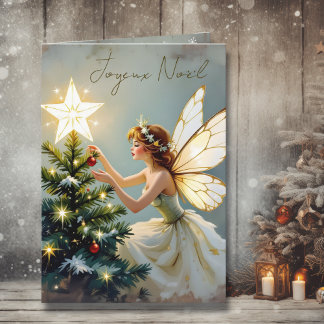 Joyeux Noël | Pretty Fairy Personalized Christmas カード