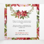 Joyeux Noel Red Poinsettia花ベビー数々の写真 三つ折りクリスマスカード (内部中)