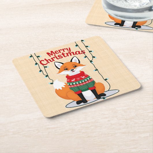 Joyeux Noël, Renard ! スクエアペーパーコースター (アングル)