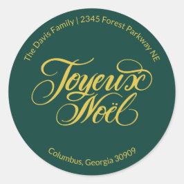 Joyeux Noël Return Address ラウンドシール