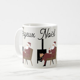 Joyeux Noël Tasse Classique Café Père Noël Cheminé コーヒーマグカップ