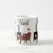 Joyeux Noël Tasse Classique Café Père Noël Cheminé コーヒーマグカップ (中央)