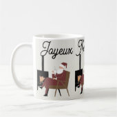 Joyeux Noël Tasse Classique Café Père Noël Cheminé コーヒーマグカップ (左)