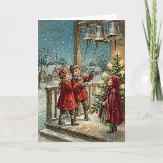 Joyeux Noel Vintage Bells Card カード (正面)