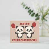 Joyeux pandanniversaire - jeu de mots anniversaire ポストカード (スタンド正面)