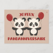 Joyeux pandanniversaire - jeu de mots anniversaire ポストカード (正面)